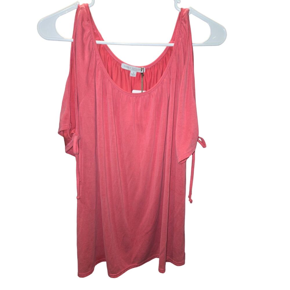 NEW Green Envelope Women's Coral Off-Shoulder Top Cold Shoulder Blouse Size S